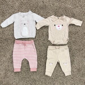 3-6 Month Baby Girl Bear Outfits